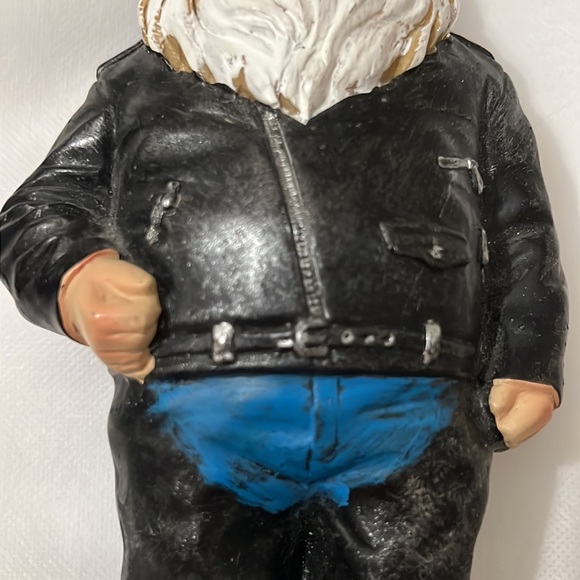 Vintage HARLEY DAVIDSON Biker Gnome  Motorcycle Leather Man Cave Decor - Picture 9 of 16
